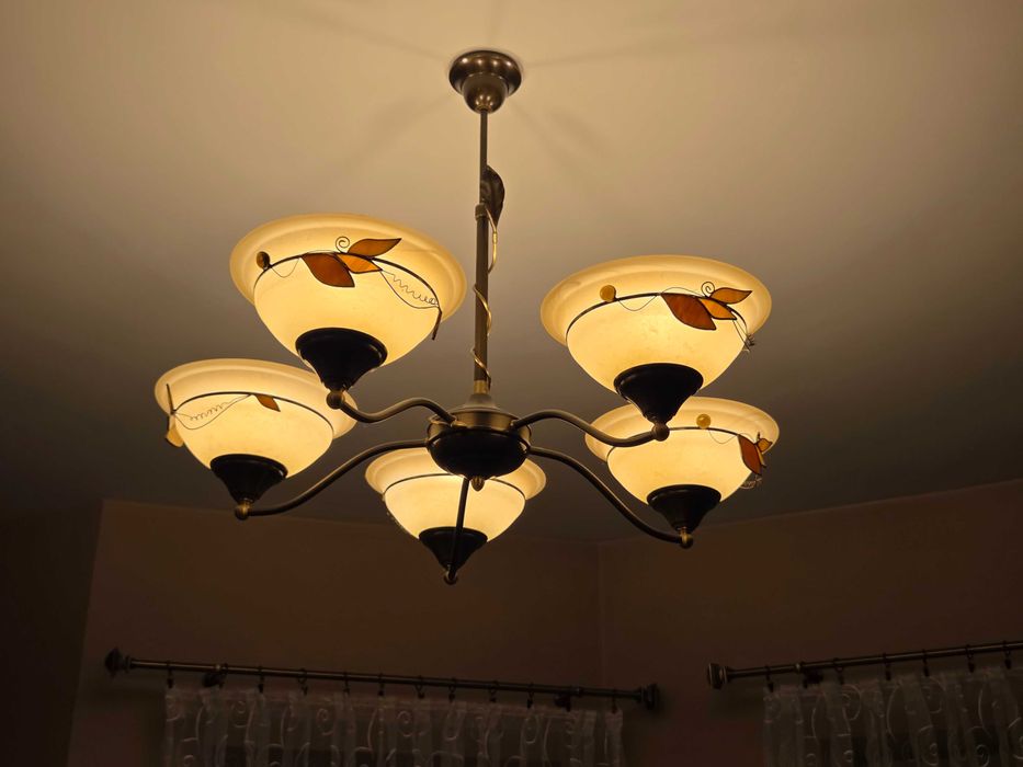 Sprzedam 3 lampy sufitowe 5 ramienne i kinkiet