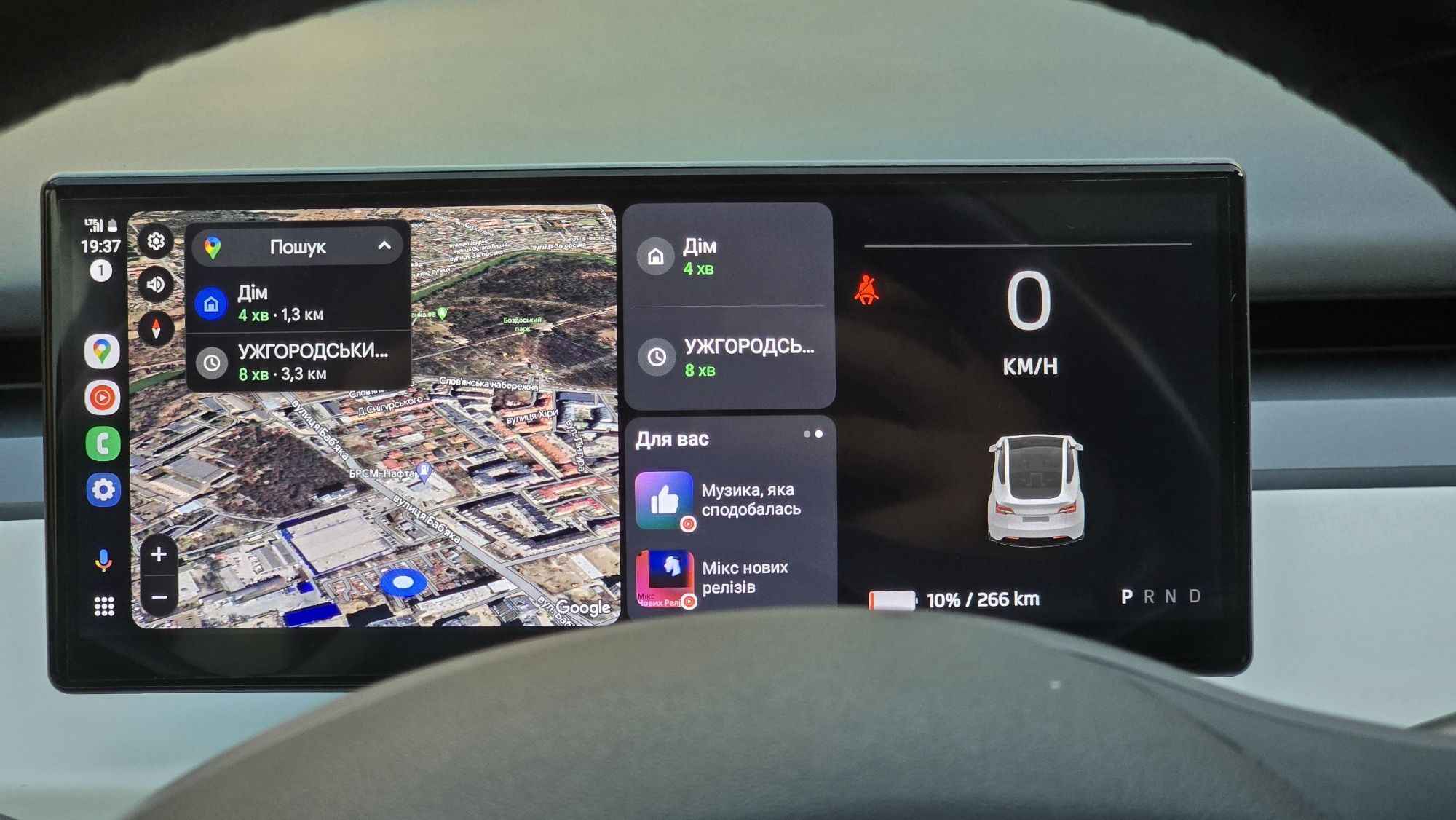 Дисплей приборка для TESLA 3 Y carplay android auto gps