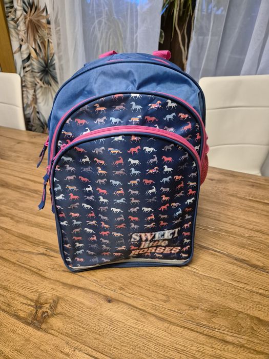 Plecak tornister koniki, sweet Little horse, granat