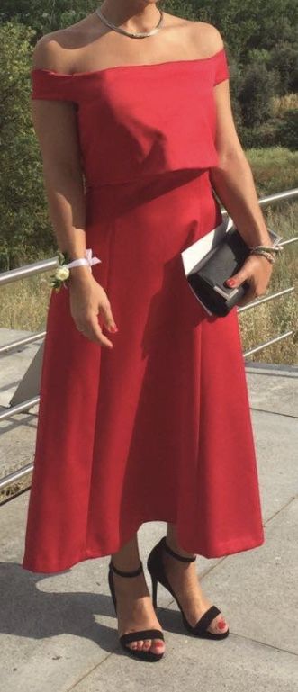 Vestido cerimónia vermelho adolfo dominguez