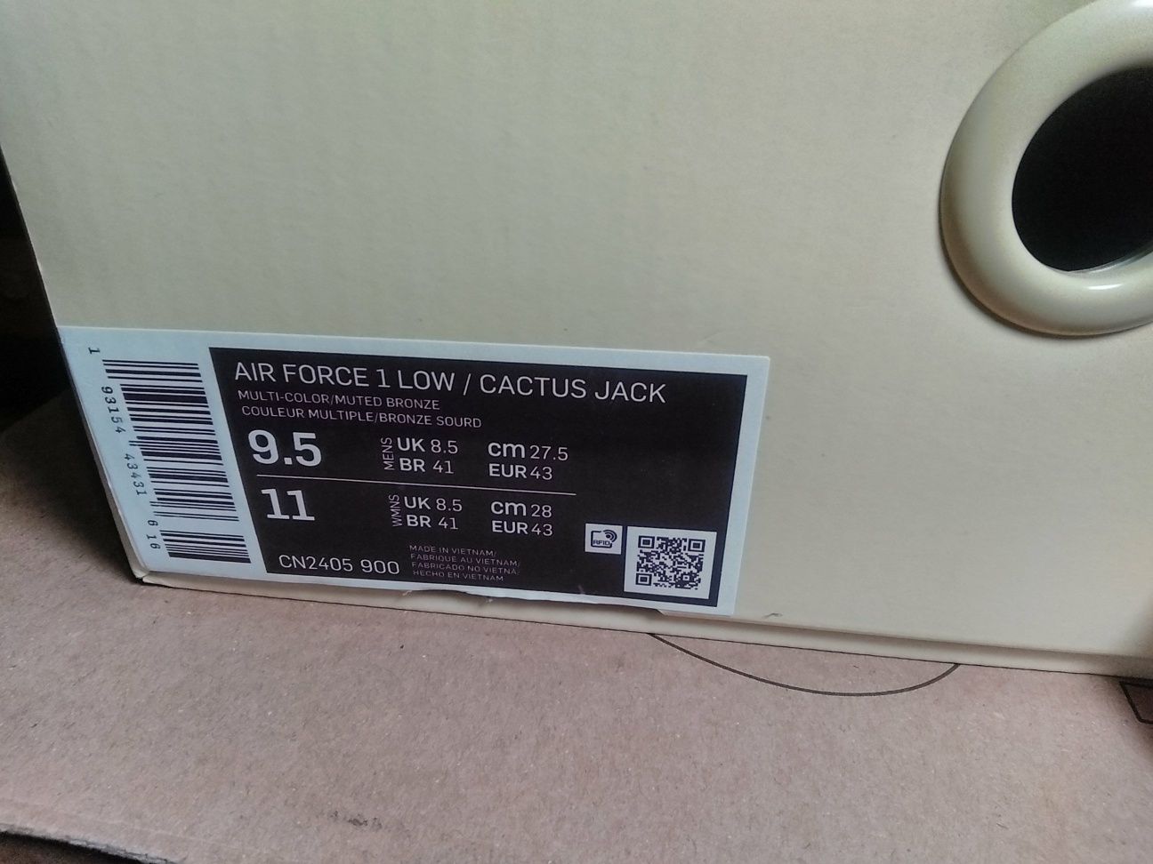 (r. EUR 43) Nike Air Force 1 x TRAVIS SCOTT Cactus Jack CN2405,-900