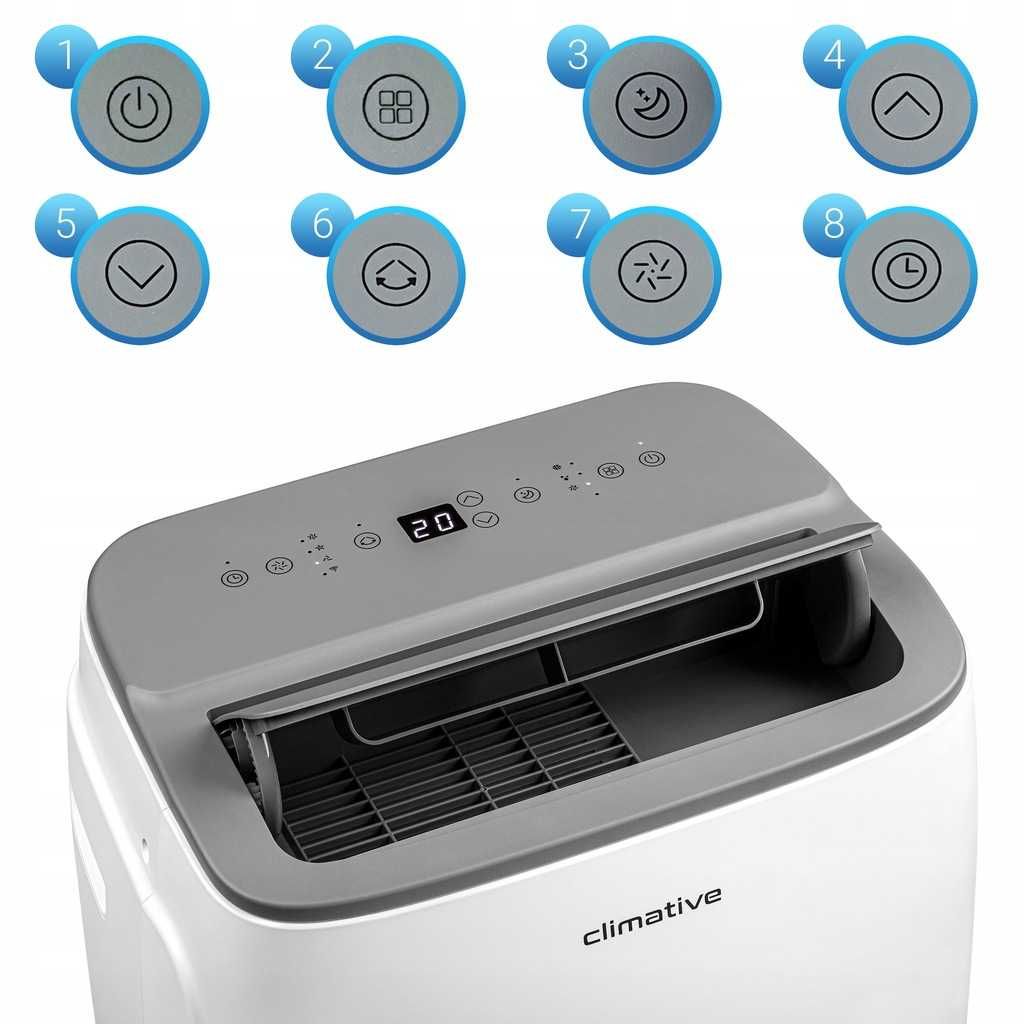 Klimatyzator przenośny CLIMATIVE JET WiFi 4,1kW 3w1 cichy osuszacz 32L