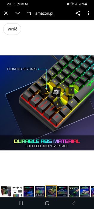 Zestaw klawiatury i myszy do gier z adapterem