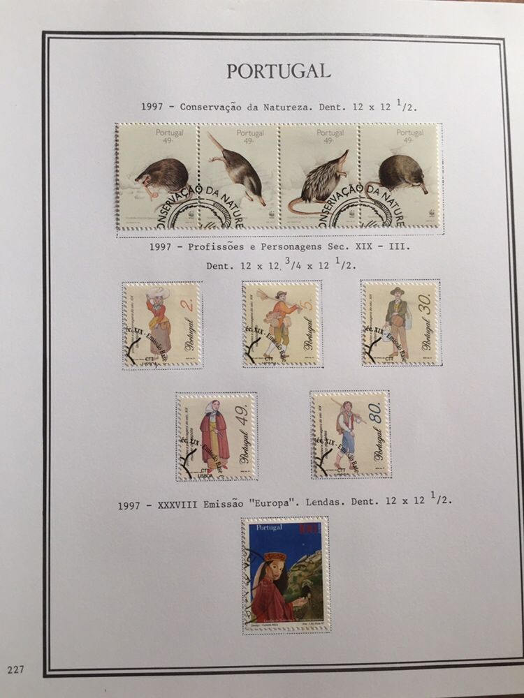Coleção de selos Portugueses de 1980 a 2000