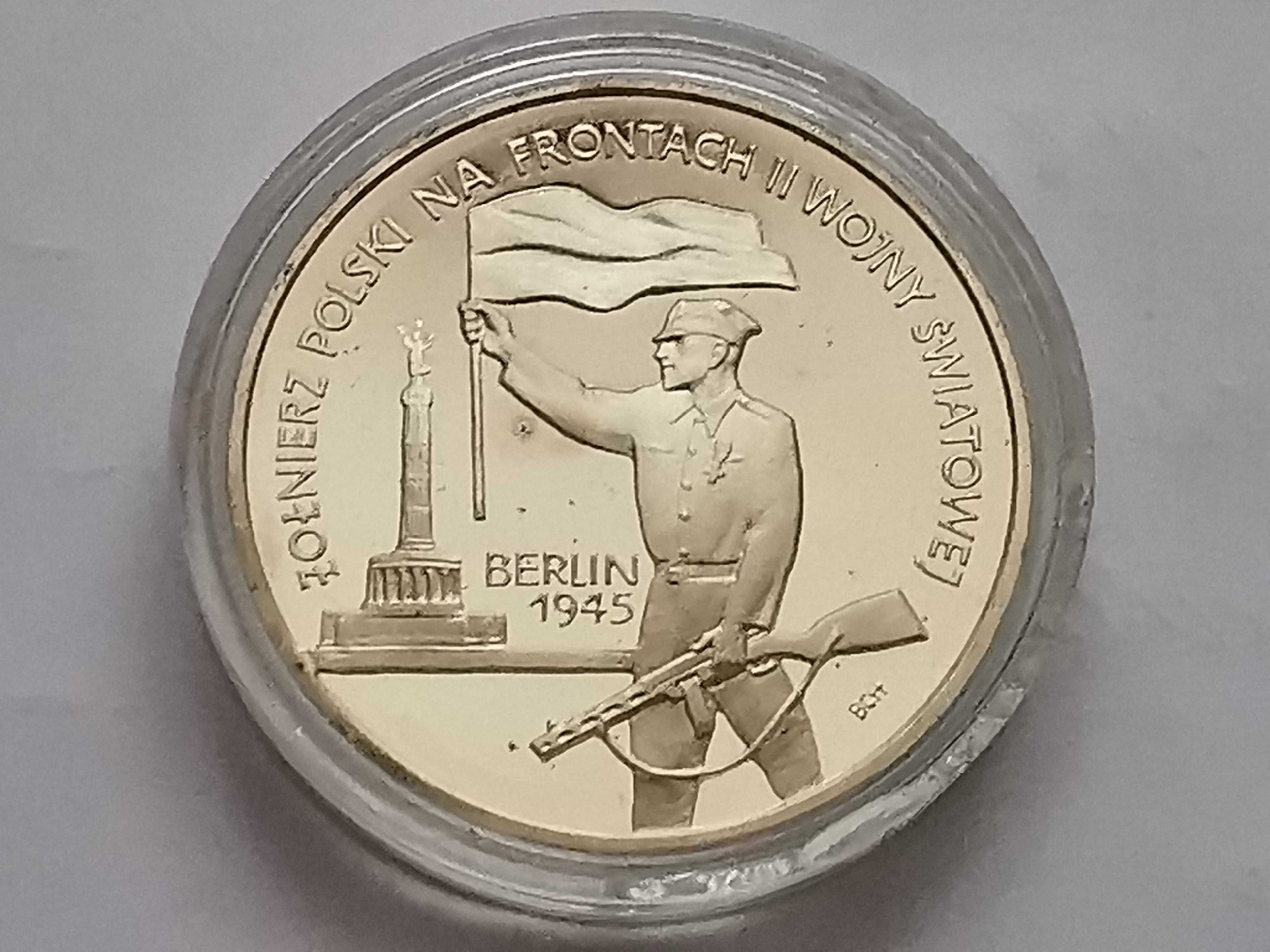 Moneta Żołnierz Polski na Frontach - Berlin 1945- Lustrzanka 10zl