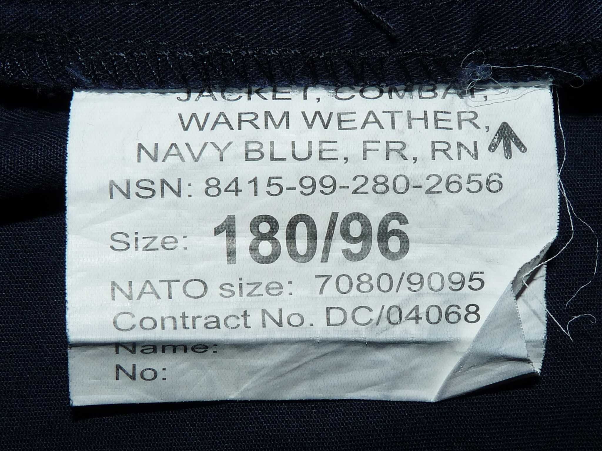 bluza wojskowa ROYAL NAVY warm weather PCS granatowa marynarka 180/96