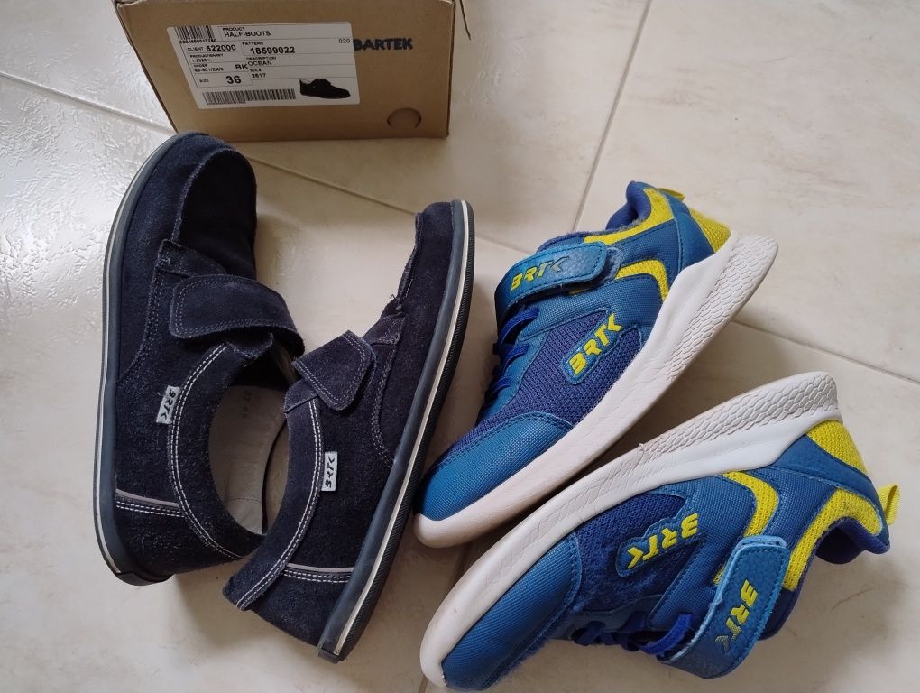 Buty chłopięce Bartek, mokasyny, półbuty r.36, rzepy plus gratis sport