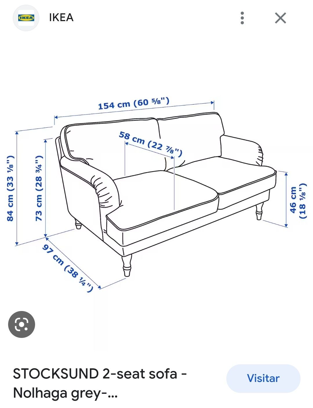 Sofá 2 lugares IKEA Stocksund + capas