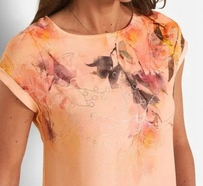 B.P.C bluzka brzoskwiniowa z nadrukiem 40/42.