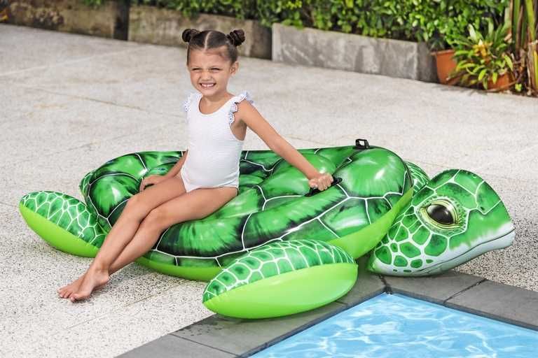 Bestway  Dmuchany Materac Plażowy Ogrodowy do Basenu z Uchwytami Żółw