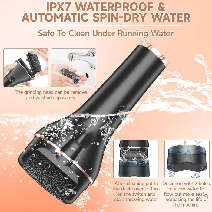 Elektryczny zdzierak do stóp AdamPark, ładowalny  wodoodporny pedicure