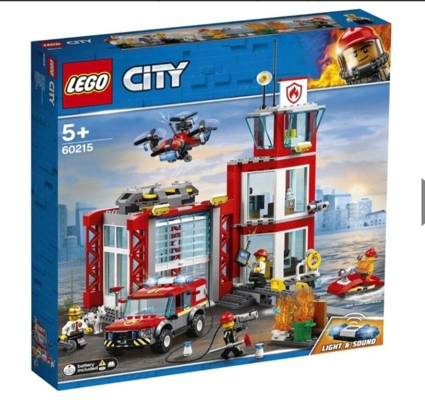 Lego city Fire Station лего сити пожарное депо пожарная станция 60215
