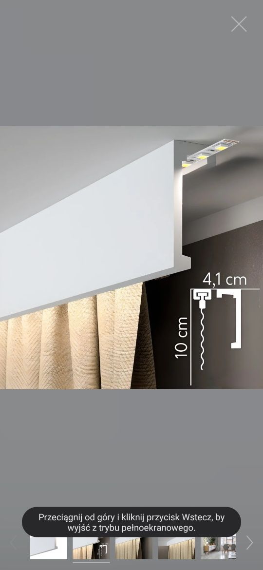Listwa maskująca oświetleniowa 10 cm MardomDecor 2m