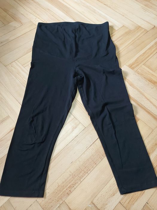 Czarne ciążowe legginsy/ leginsy 3/4 h&m MAMA. Rozmiar L