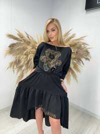Piękny komplet Paparazzi Fashion XXL asymetryczna spódnica z bluzką