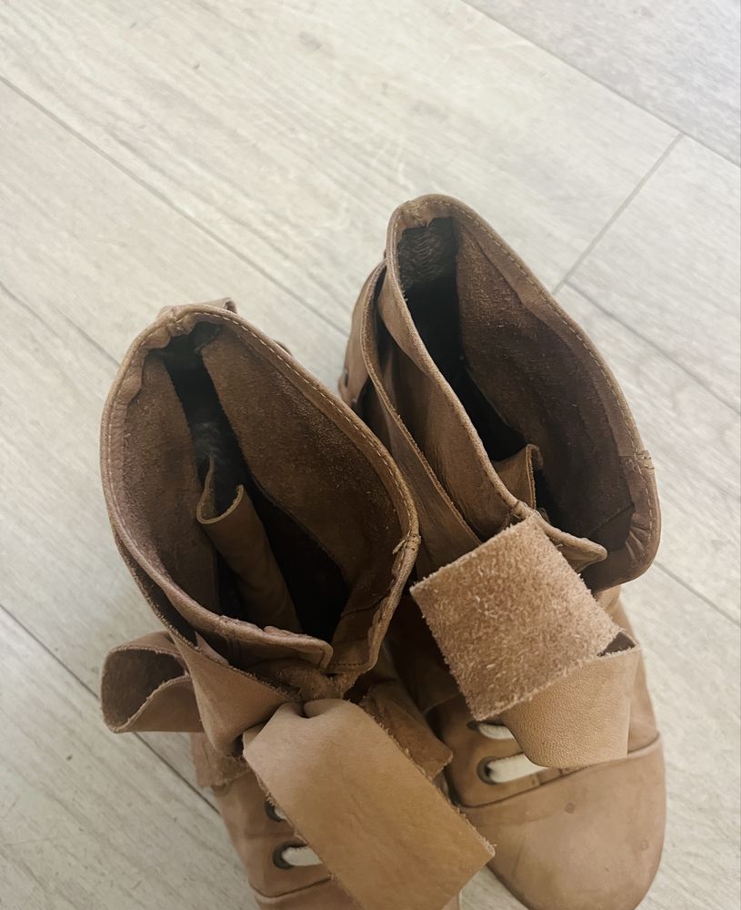 Buty botki jesienne wiosenne skórzane 37