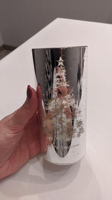 Srebrna lampka dekoracyjna LED nowa choinka