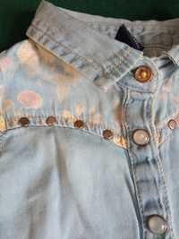 Szmizjerka sukienka tunika jeans Zara r.86