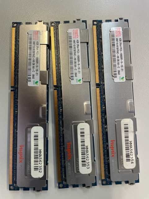 Memória 3x 4GB DDR3 PC3 10600Hz ECC Hynix Servidor