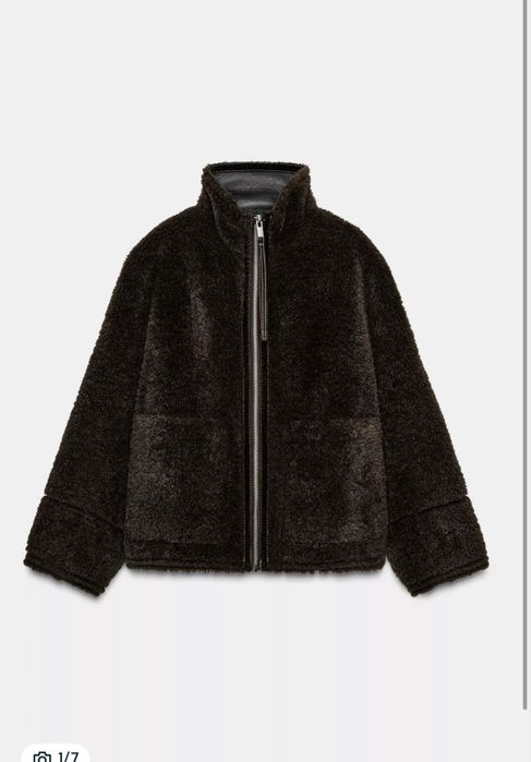 Стильна шоколадна коричнева дублянка Zara