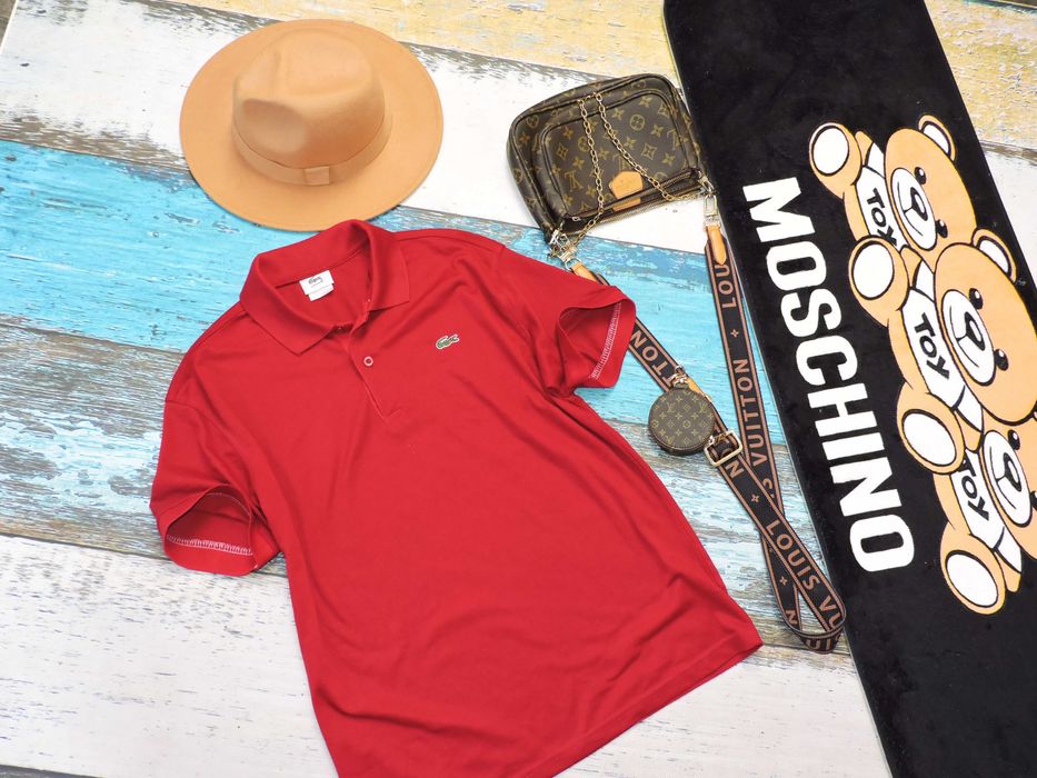 Lacoste Męska polo bordo logowana S