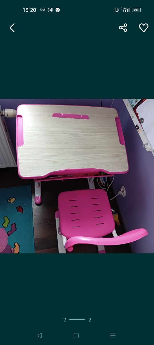 Biurko fun desk regulowane i krzesło