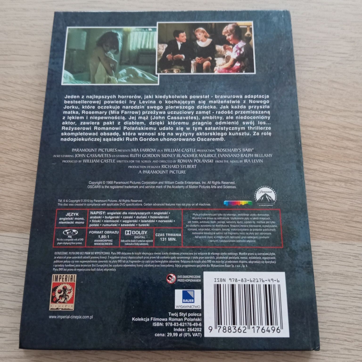 "Dziecko Rosemary" film DVD, stan bdb, płyta bez zarysowań