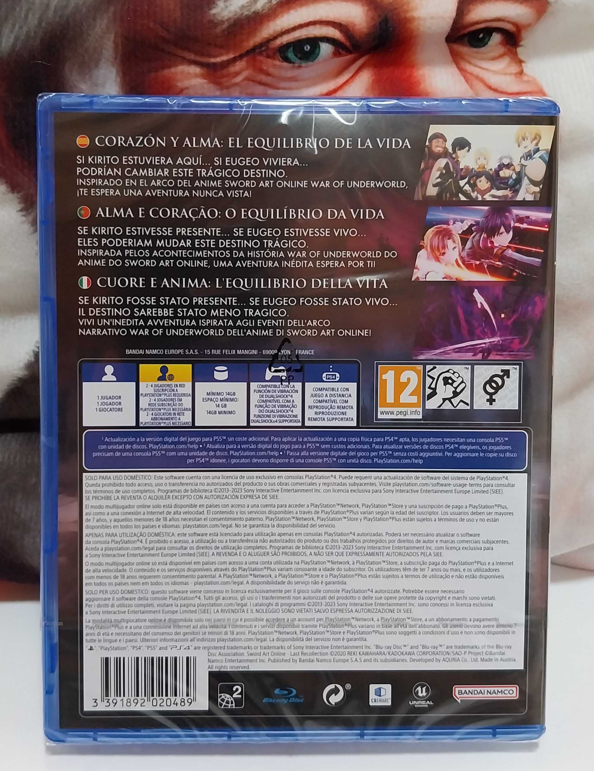 Sword Art Online Last Recollection PS4 Novo e Selado
