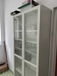 Ikea regał billy oxberg 80x30x202 cm biały szklane drzwi fronty