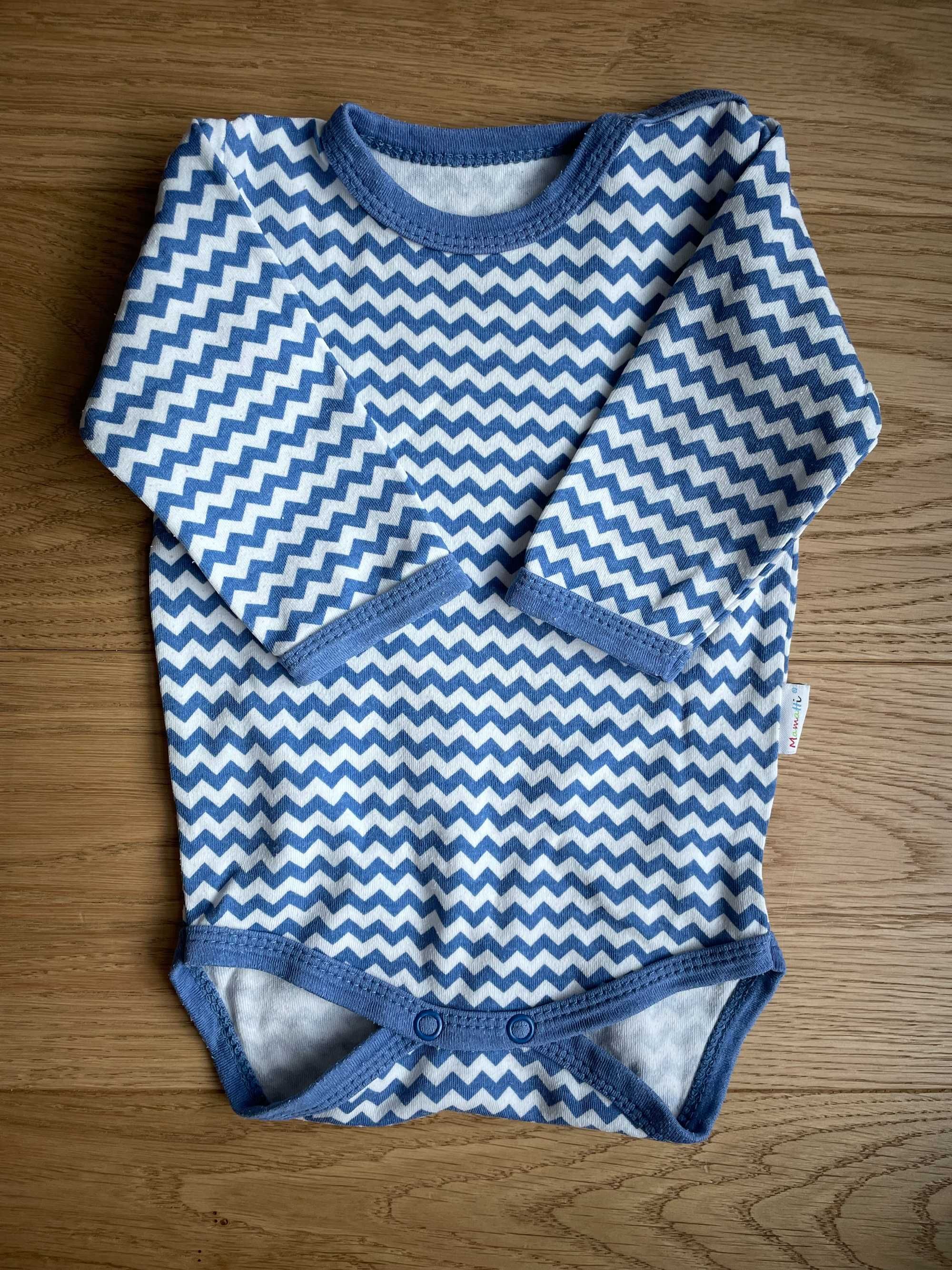 Body niemowlęce Mamatti (biało-niebieskie, 68 cm)