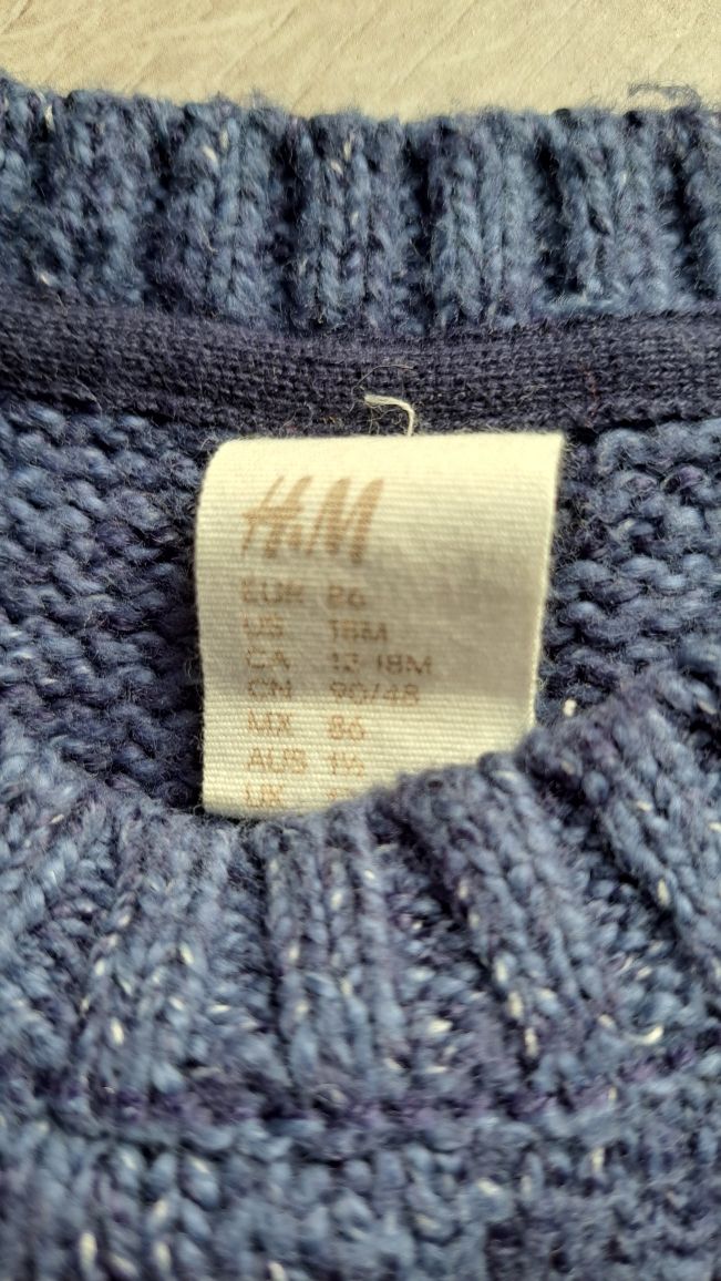 H&M HM sweter sweterek z misiem Teddy 86cm