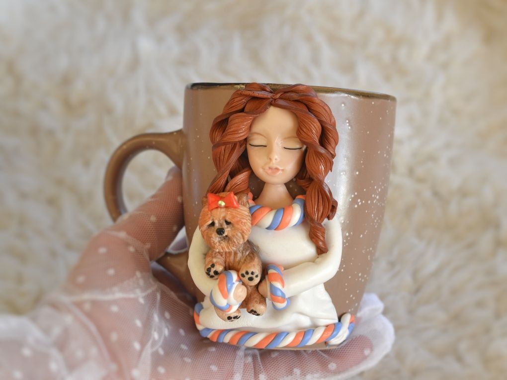 Чашка  с йоркширский терьером