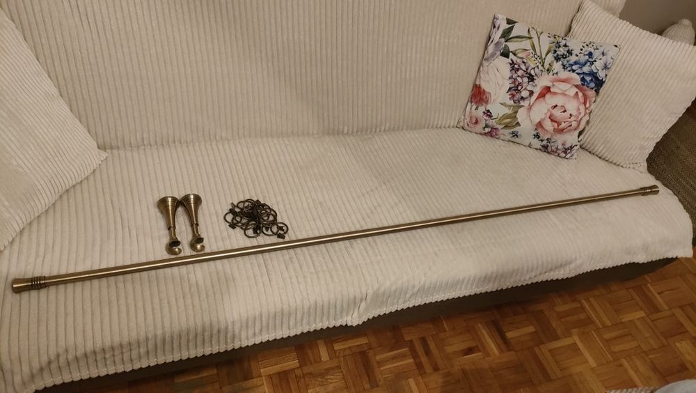 Karnisz w kolorze mosiądzu 167 cm