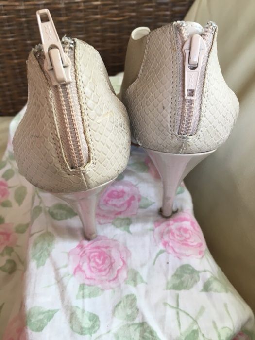 Botki next 38 nude buty na obcasie szpilki