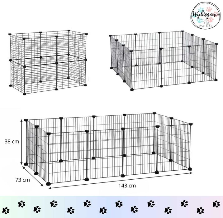Wybieg kojec klatka dla gryzoni królika świnki 12 kratek duża NOWA