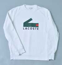 Lacoste оригинал свитшот кофта мужская белая большое лого лакоста