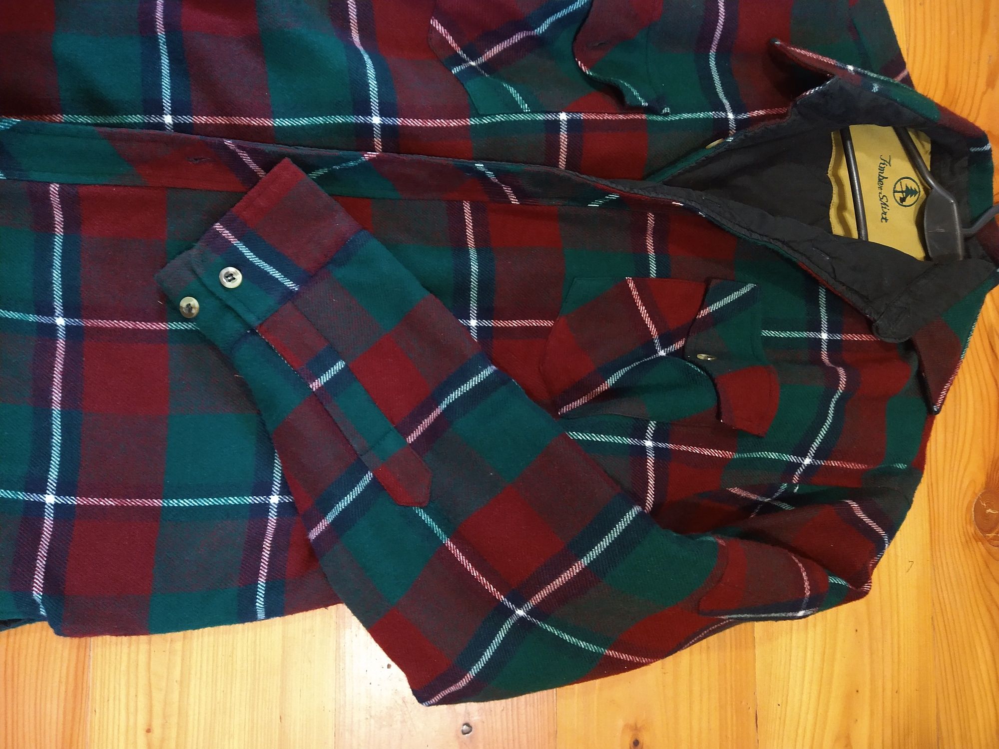 Koszula kurtka drwala w kratę timber shirt 35% wełna r. L