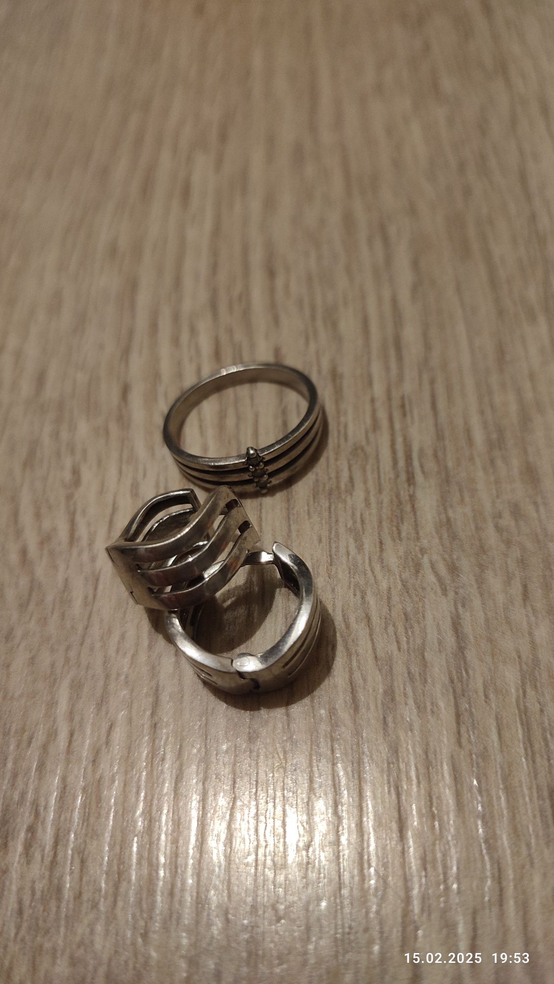 Серьги, кольцо серебро.