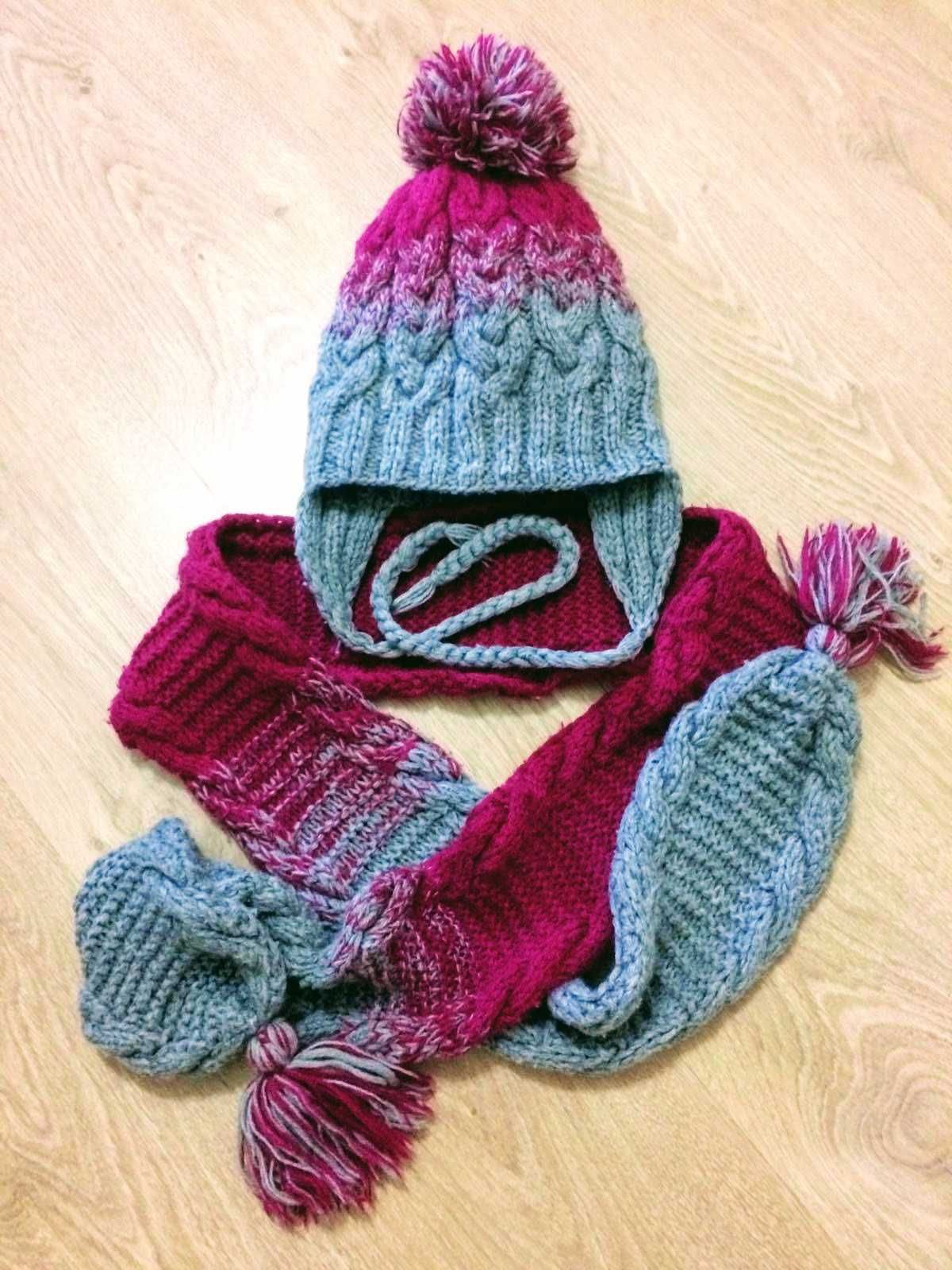 Зимний набор шапка и шарф на 6-9лет.