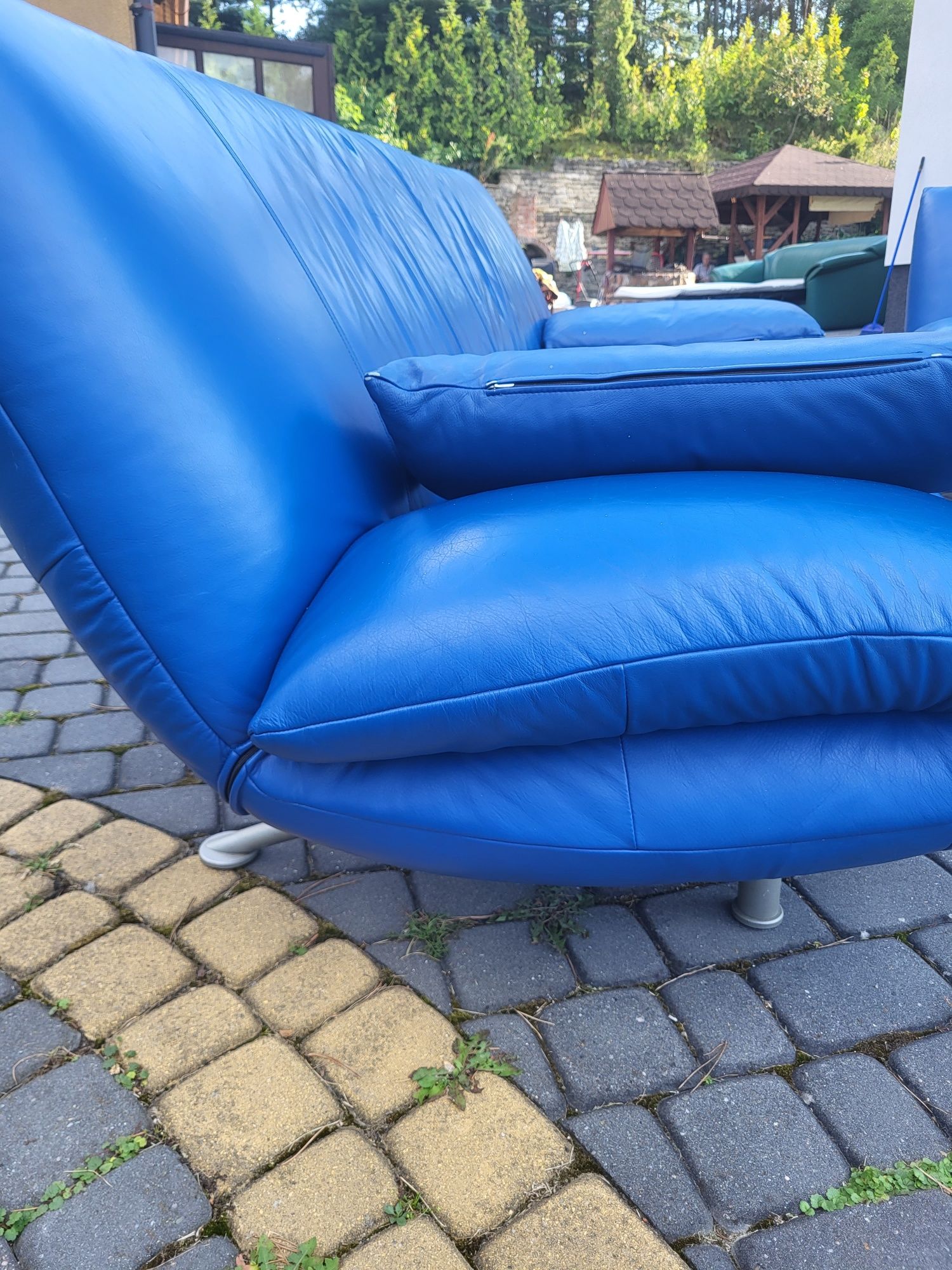 Kanapa + 2 fotele skóra naturalna Rolf Benz zestaw wypoczynkowy
