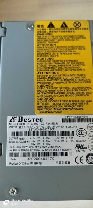 Fonte de alimentação usada