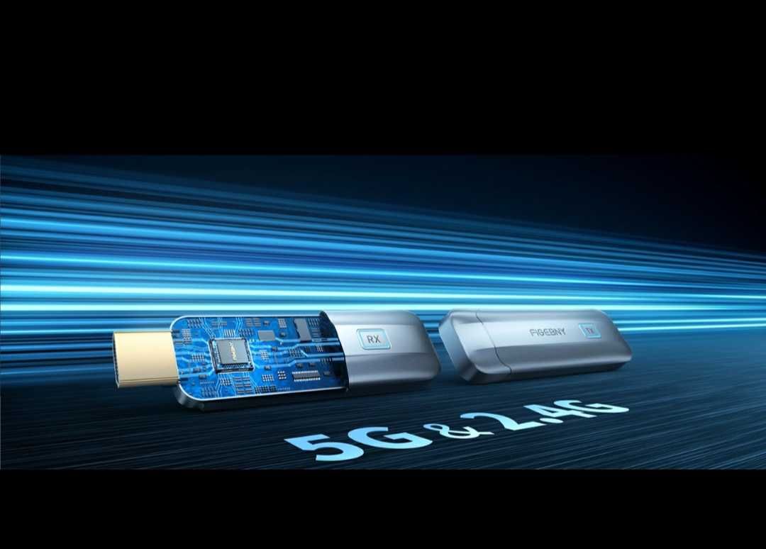Bezprzewodowy nadajnik i odbiornik HDMI FIGEBNY Plug & Play