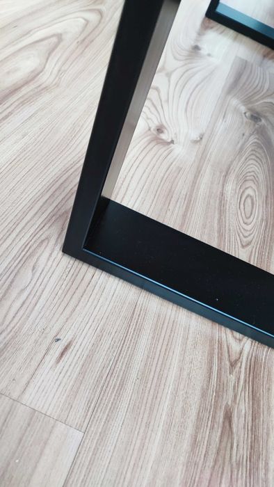 Stolik kawowy Loft 90x60cm czarna stal z blatem w kolorze złotego dębu