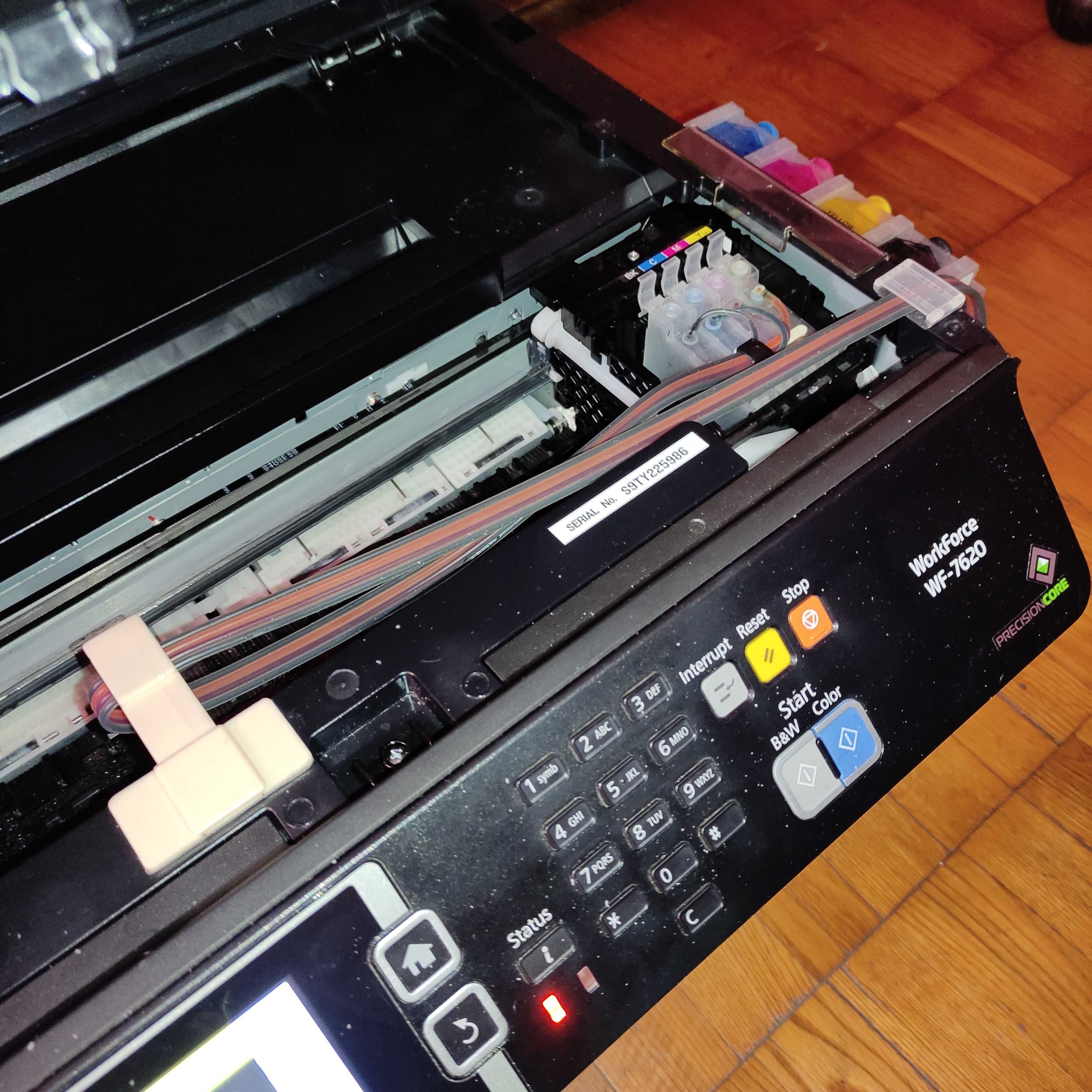 МФУ Epson WF-7620, СНПЧ, краски, безчиповый (обновлено)