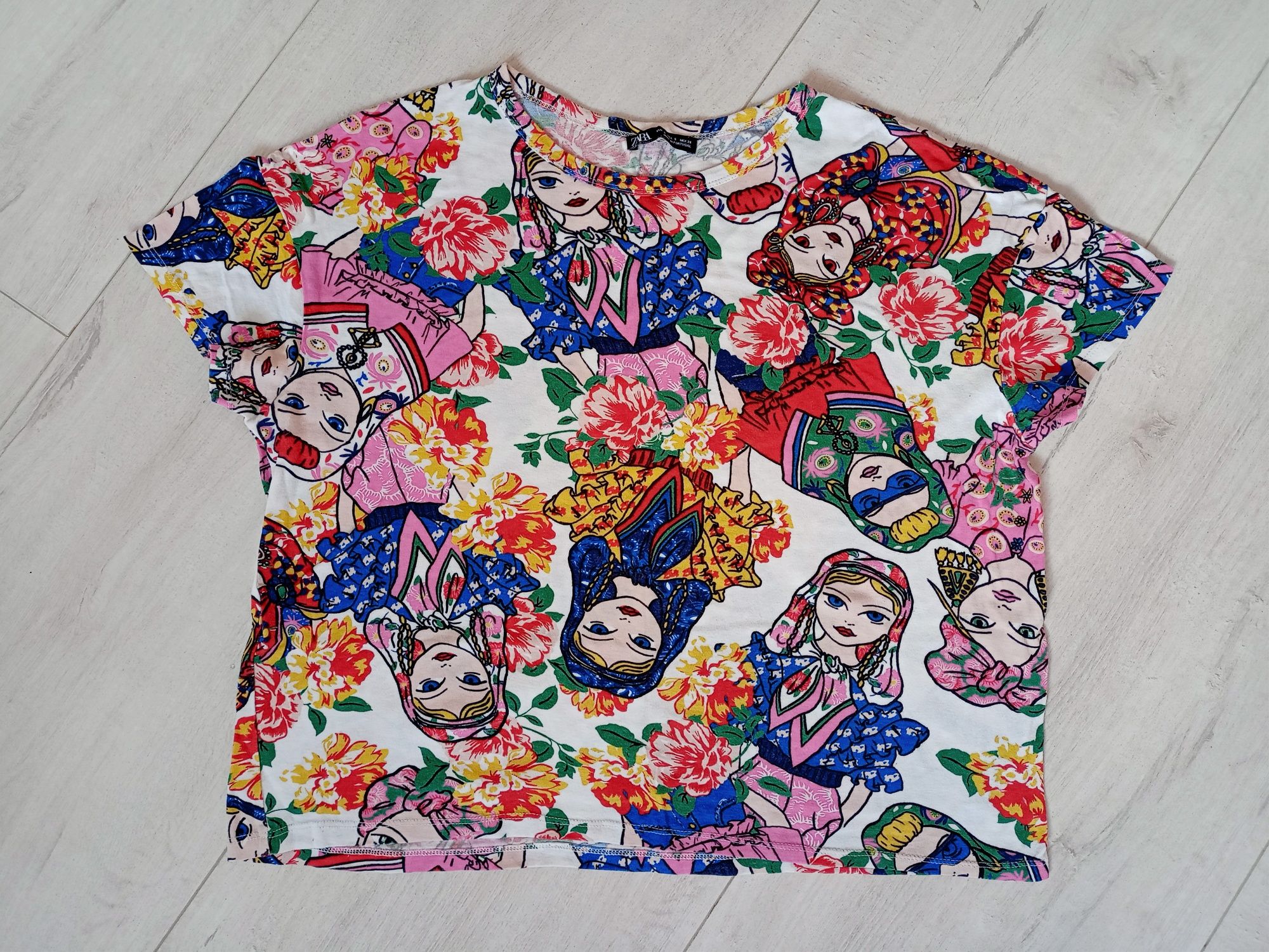 Koszulki S Zara Trafaluc damskie 100% bawełna t-shirt tanio paka boho