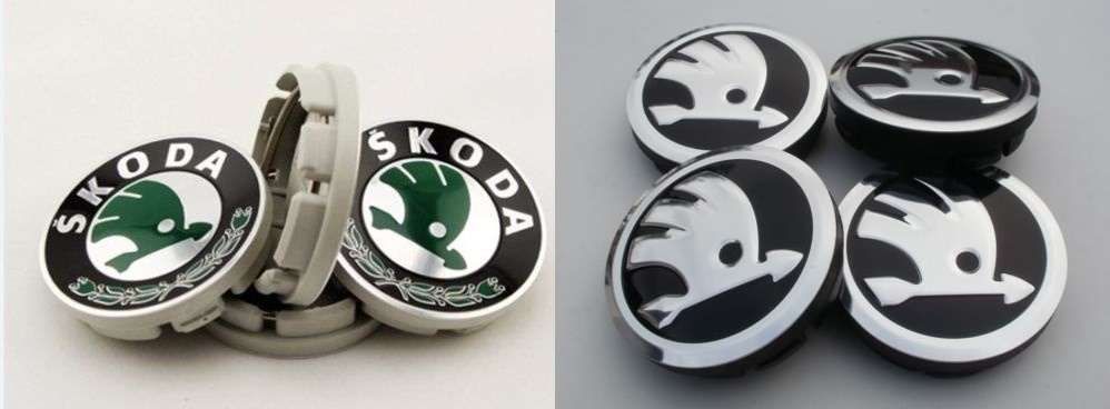 4 Centros tampas de jantes skoda fabia yeti octavia 56mm novos