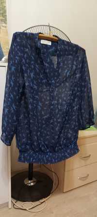 Жіноча напівпрозора блуза синя хл