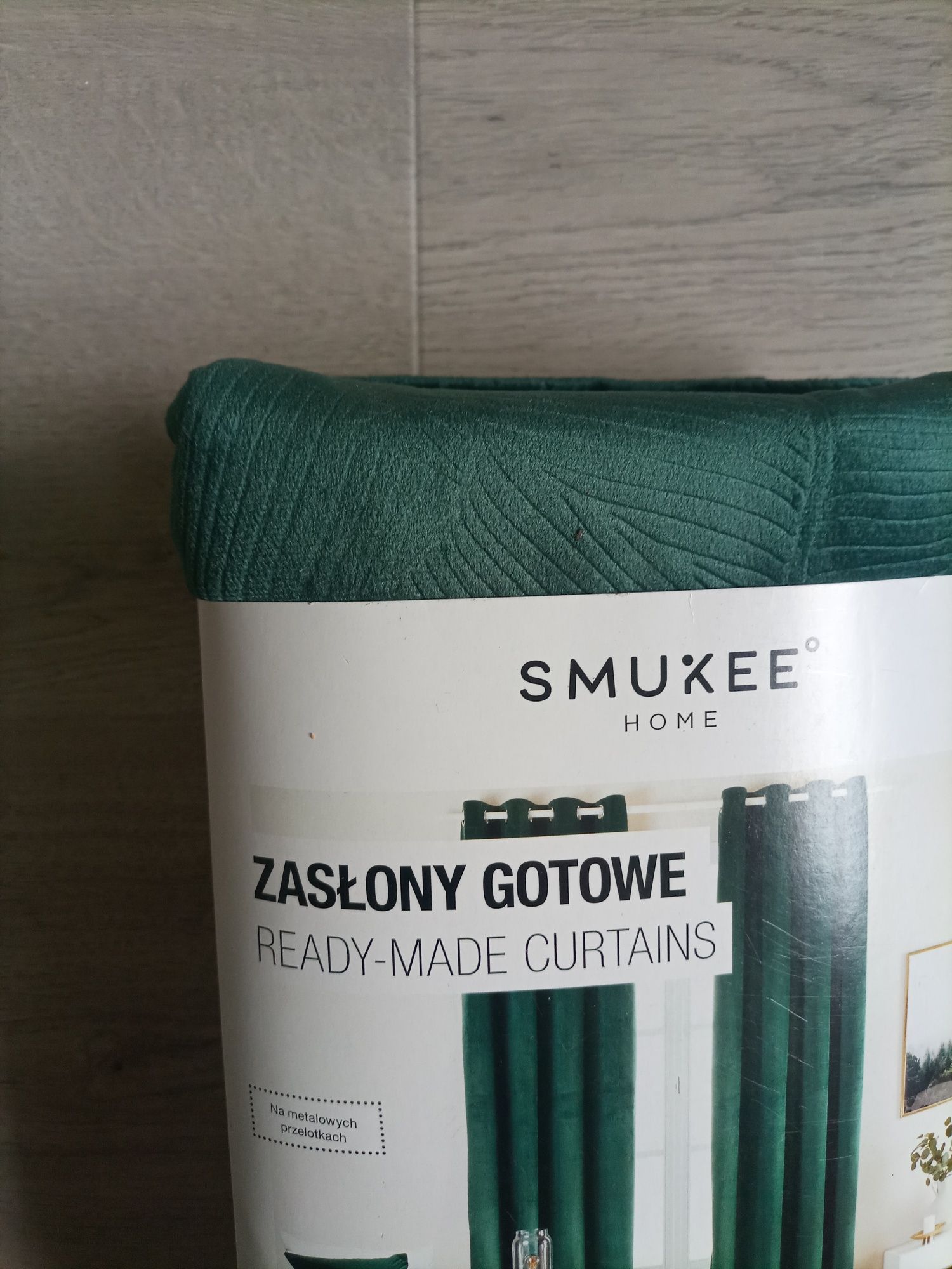 2 zasłony zielone aksamitne welurowe Smukee 2x zasłona zestaw 2 zasłon