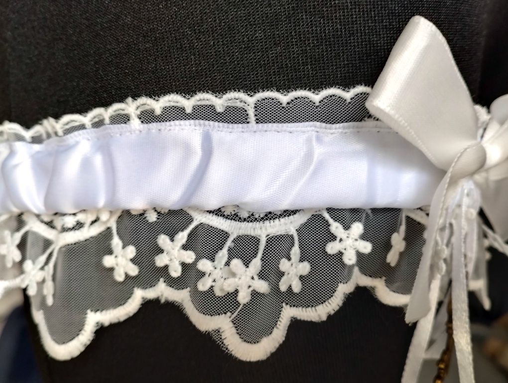 Podwiązka ślubna biała Boho