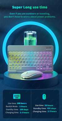 Беспроводная клавиатура с подсветкой+мышка/Бездротова клавіатура